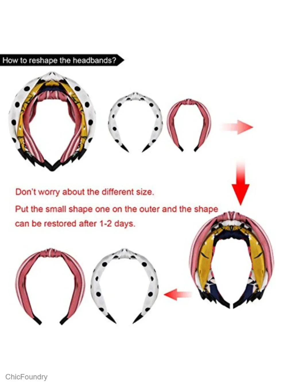 8 Pack Knotted Turban Headbands for Women Yoga Exercise (Plastic + Knitted